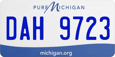 MI license plate DAH9723