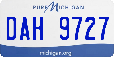MI license plate DAH9727