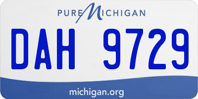 MI license plate DAH9729