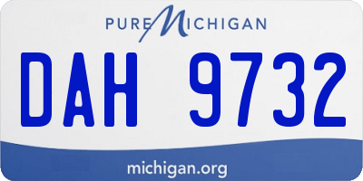 MI license plate DAH9732