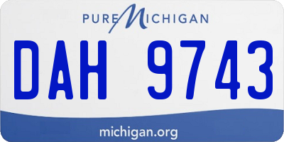 MI license plate DAH9743