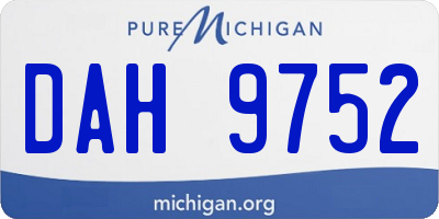 MI license plate DAH9752