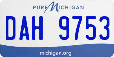 MI license plate DAH9753