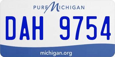 MI license plate DAH9754