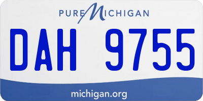MI license plate DAH9755