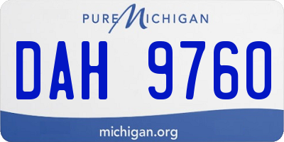 MI license plate DAH9760