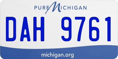 MI license plate DAH9761