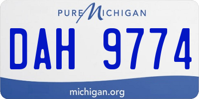 MI license plate DAH9774