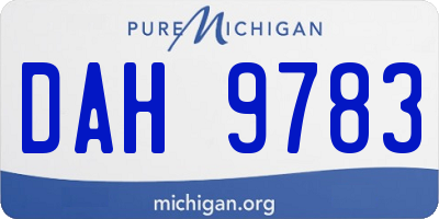 MI license plate DAH9783