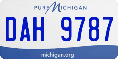 MI license plate DAH9787