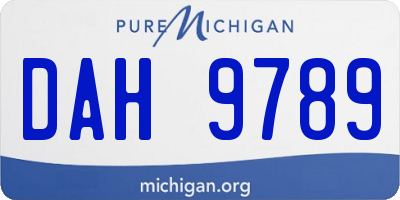 MI license plate DAH9789