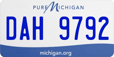MI license plate DAH9792