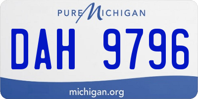 MI license plate DAH9796