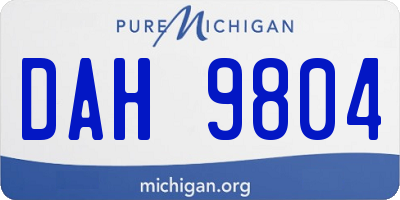 MI license plate DAH9804