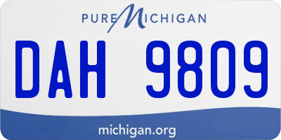 MI license plate DAH9809