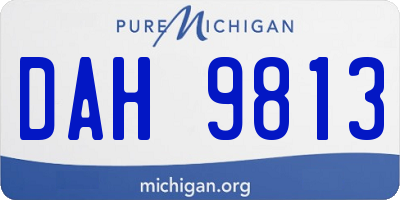 MI license plate DAH9813