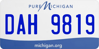 MI license plate DAH9819