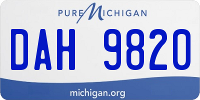 MI license plate DAH9820