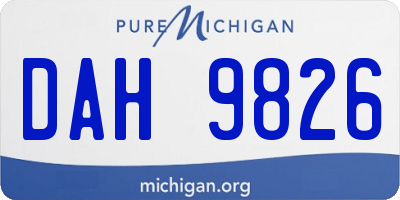 MI license plate DAH9826