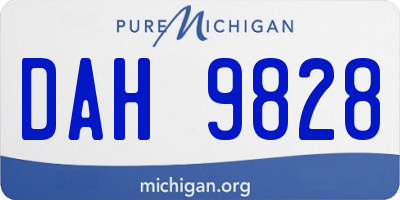 MI license plate DAH9828
