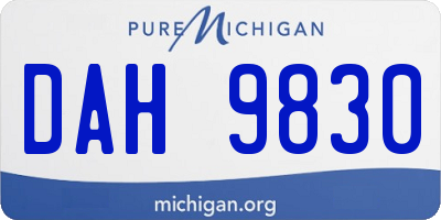 MI license plate DAH9830