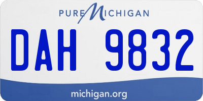 MI license plate DAH9832
