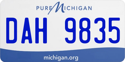 MI license plate DAH9835