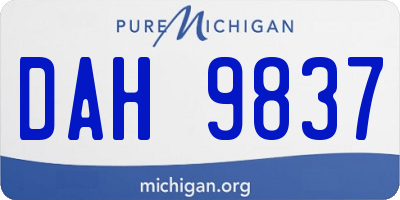 MI license plate DAH9837