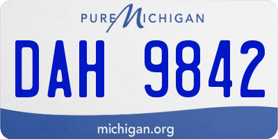 MI license plate DAH9842