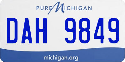 MI license plate DAH9849