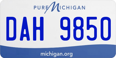 MI license plate DAH9850