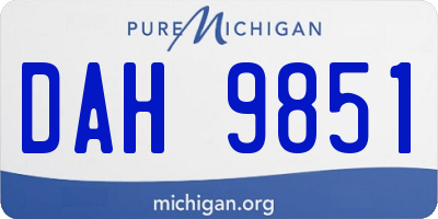 MI license plate DAH9851