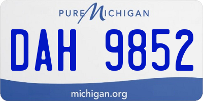 MI license plate DAH9852