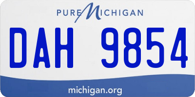 MI license plate DAH9854