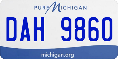 MI license plate DAH9860