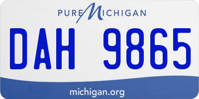 MI license plate DAH9865