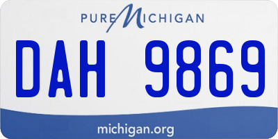 MI license plate DAH9869