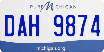 MI license plate DAH9874