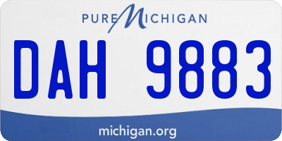 MI license plate DAH9883