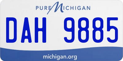 MI license plate DAH9885