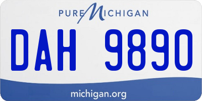 MI license plate DAH9890