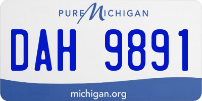 MI license plate DAH9891