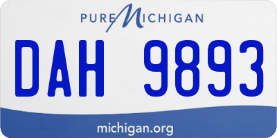 MI license plate DAH9893