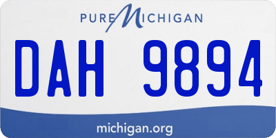 MI license plate DAH9894