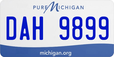 MI license plate DAH9899