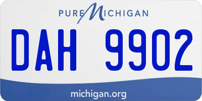 MI license plate DAH9902
