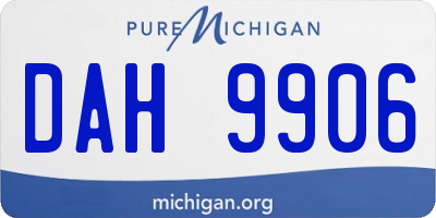 MI license plate DAH9906