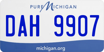 MI license plate DAH9907