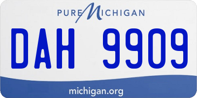 MI license plate DAH9909