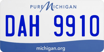 MI license plate DAH9910